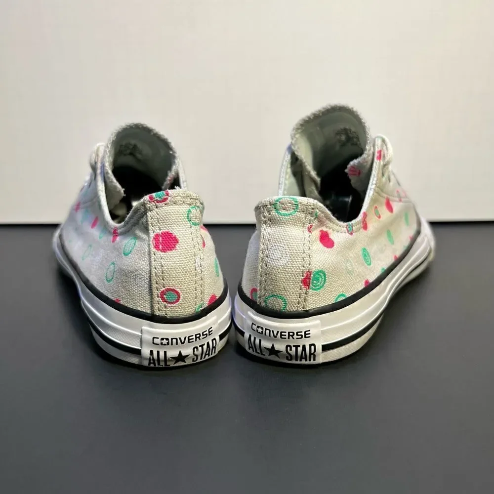 Little Girls CONVERSE All Star Ox Polka Dot Mouse Neo Gray Sneakers / Size 3